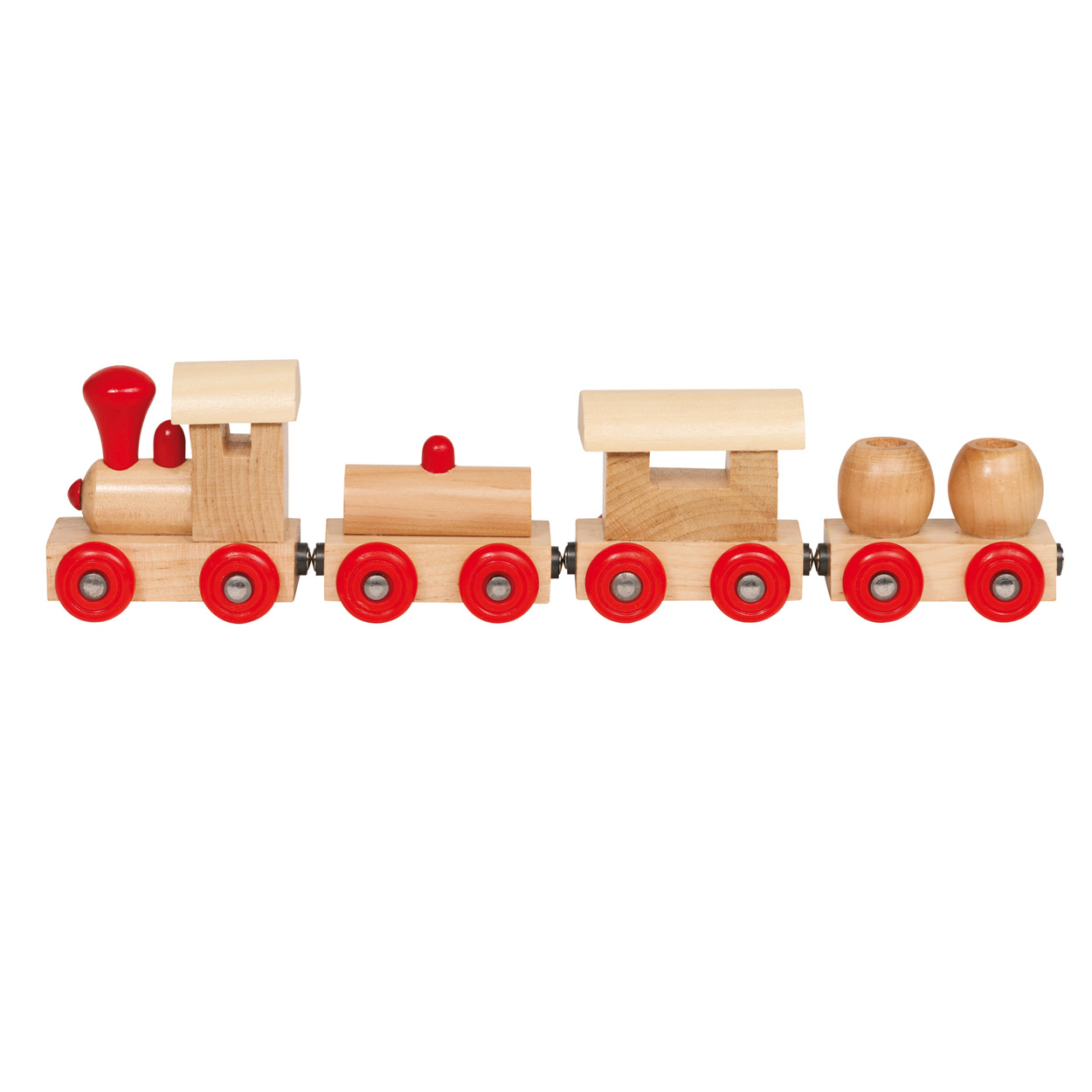 stopverf zwaarlijvigheid opstelling Houten Trein met Wagons | Thimble Toys