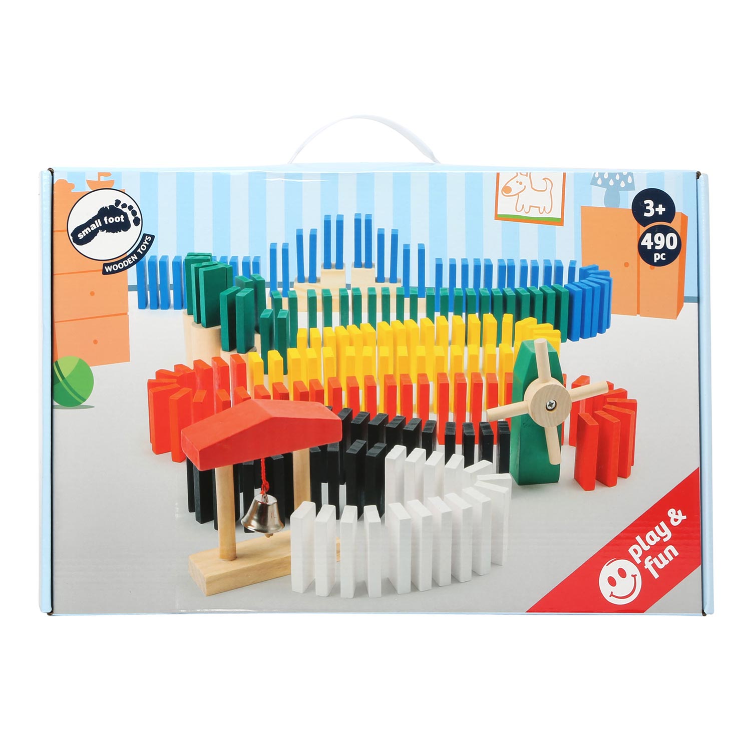 Afdaling Woedend Glimlach Houten Domino Rally, 490dlg. | Thimble Toys