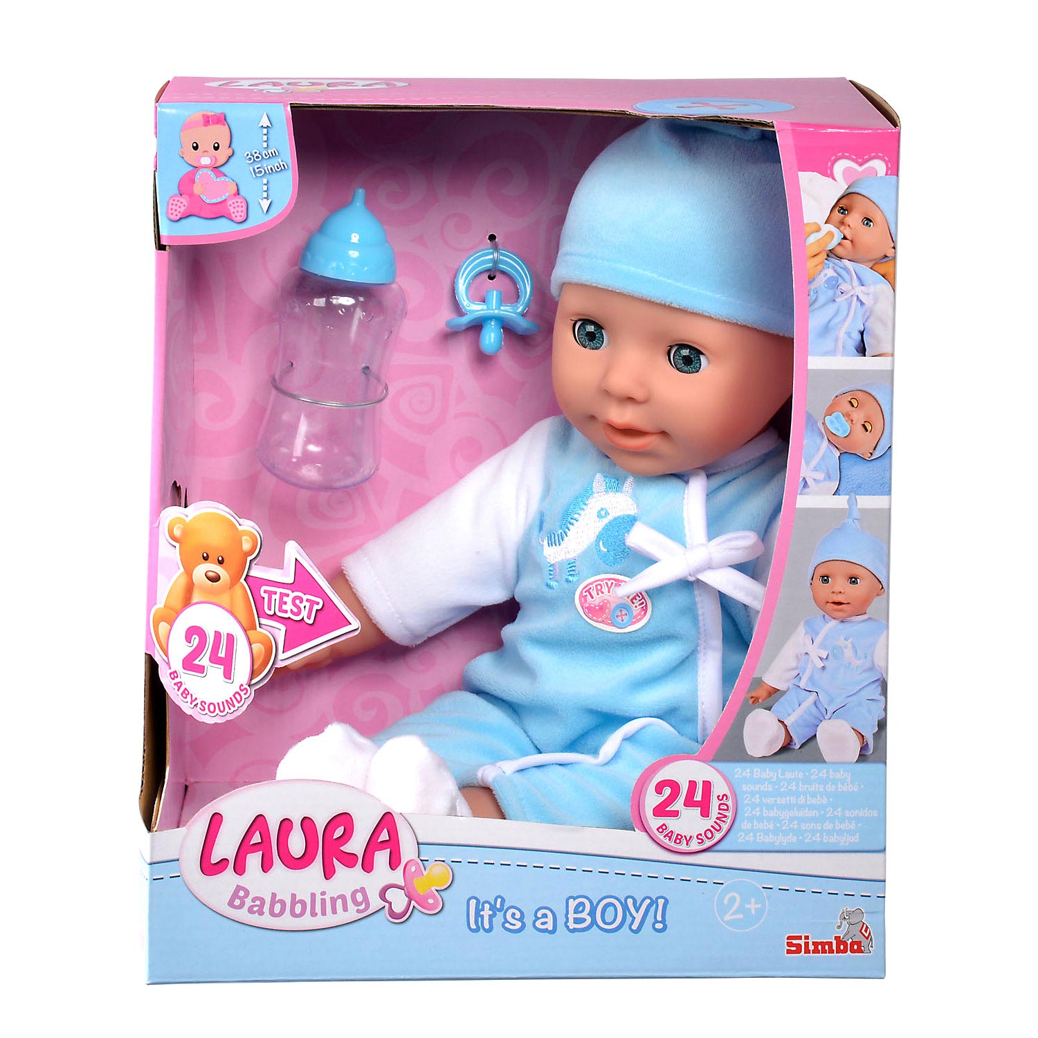aftrekken Ellende Continent Baby Laura Pop Boy with Accessories, 38 cm | Thimble Toys