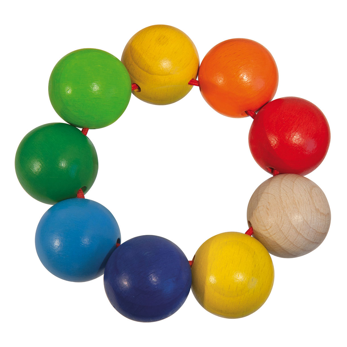 Incarijk Airco wetenschappelijk Eichhorn Baby Wooden Grab Ring with Beads | Thimble Toys