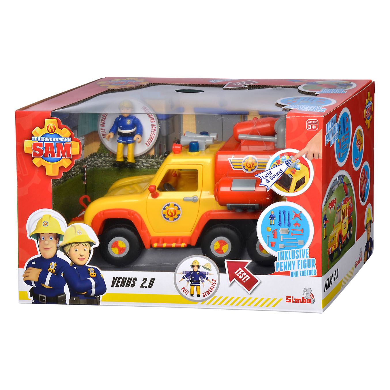 haar zone Uitgebreid Brandweerman Sam Brandweerauto Venus 2.0 met Figuur | Thimble Toys