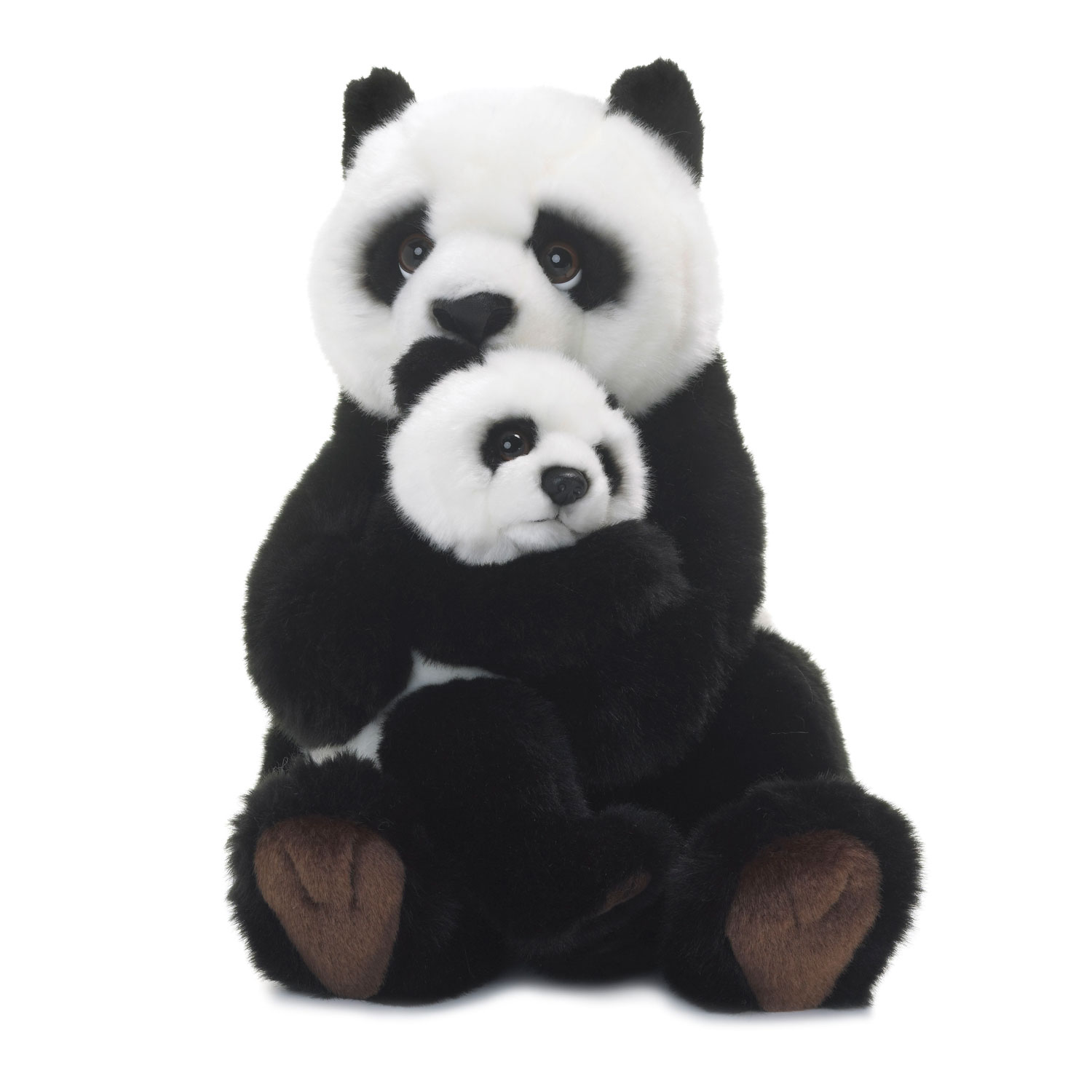 WWF-Panda Plush with Baby, 28 cm | Thimble Toys