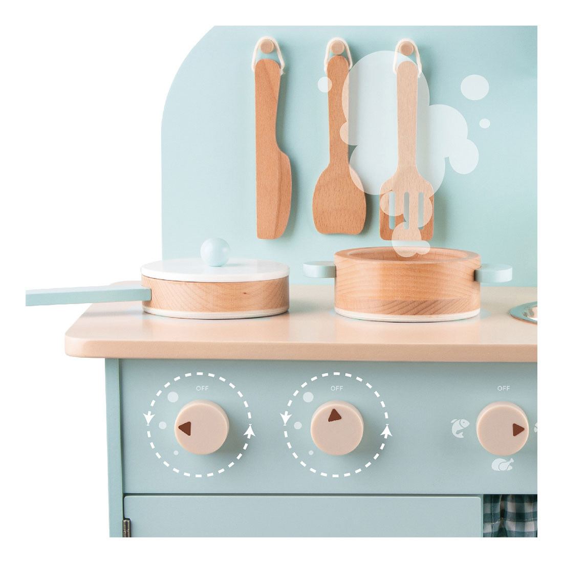 Classic World Wooden Toy Kitchen Retro Blue, 20dlg. | Thimble Toys