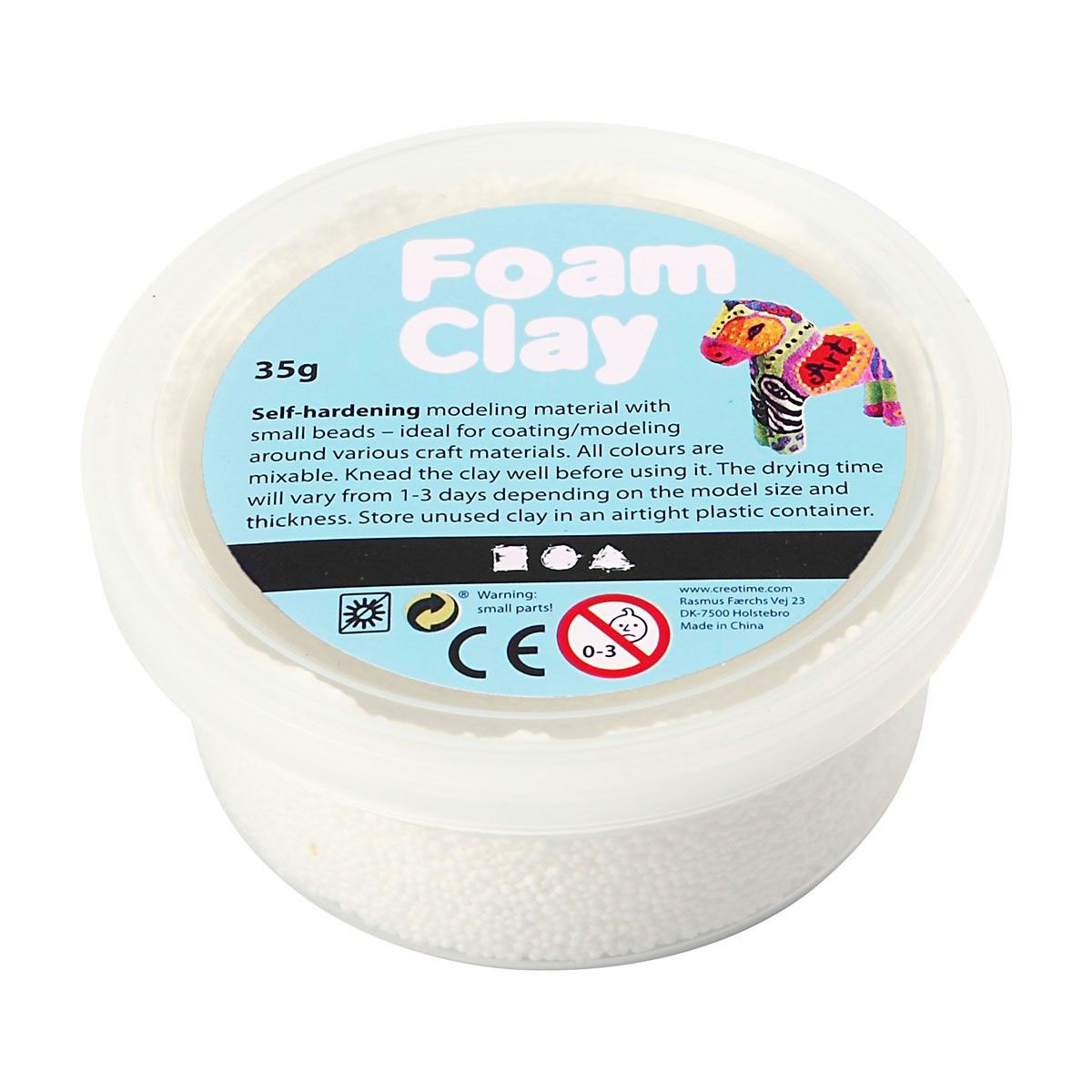 iets Afspraak klauw Foam Clay - White, 35gr. | Thimble Toys