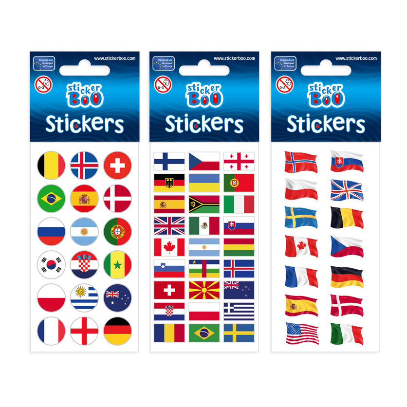 raket gemakkelijk te kwetsen Middag eten Sticker sheet Flags | Thimble Toys