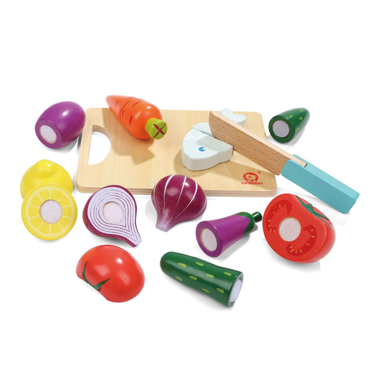 Viskeus Installeren Knikken Houten Snijfruit en Groenten met Snijplank | Thimble Toys