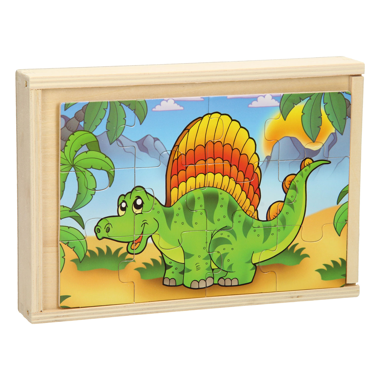 Wooden Puzzle - 4 x 12 pcs - Dino