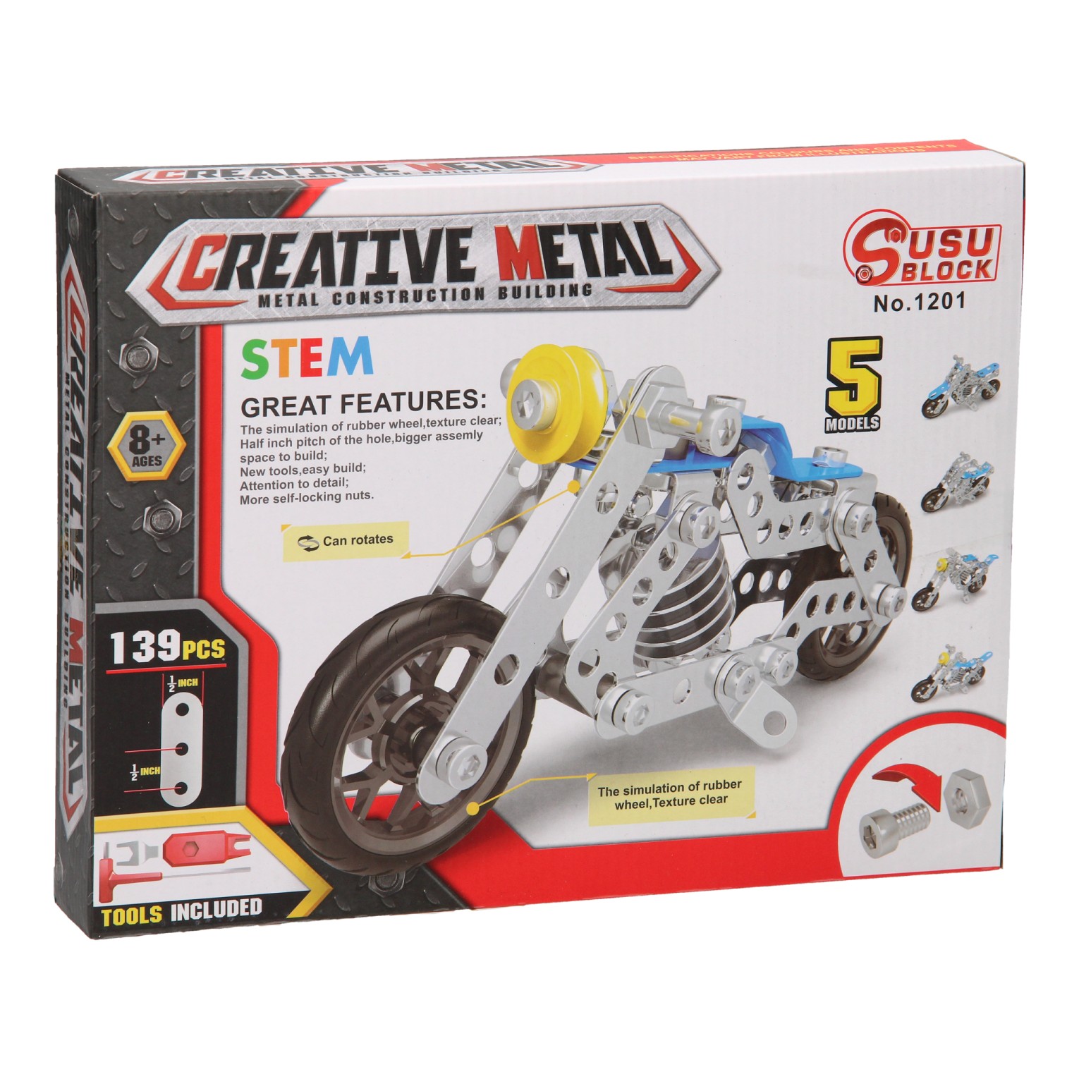 fiets Onderzoek stoom Metal Construction Set - Motor | Thimble Toys