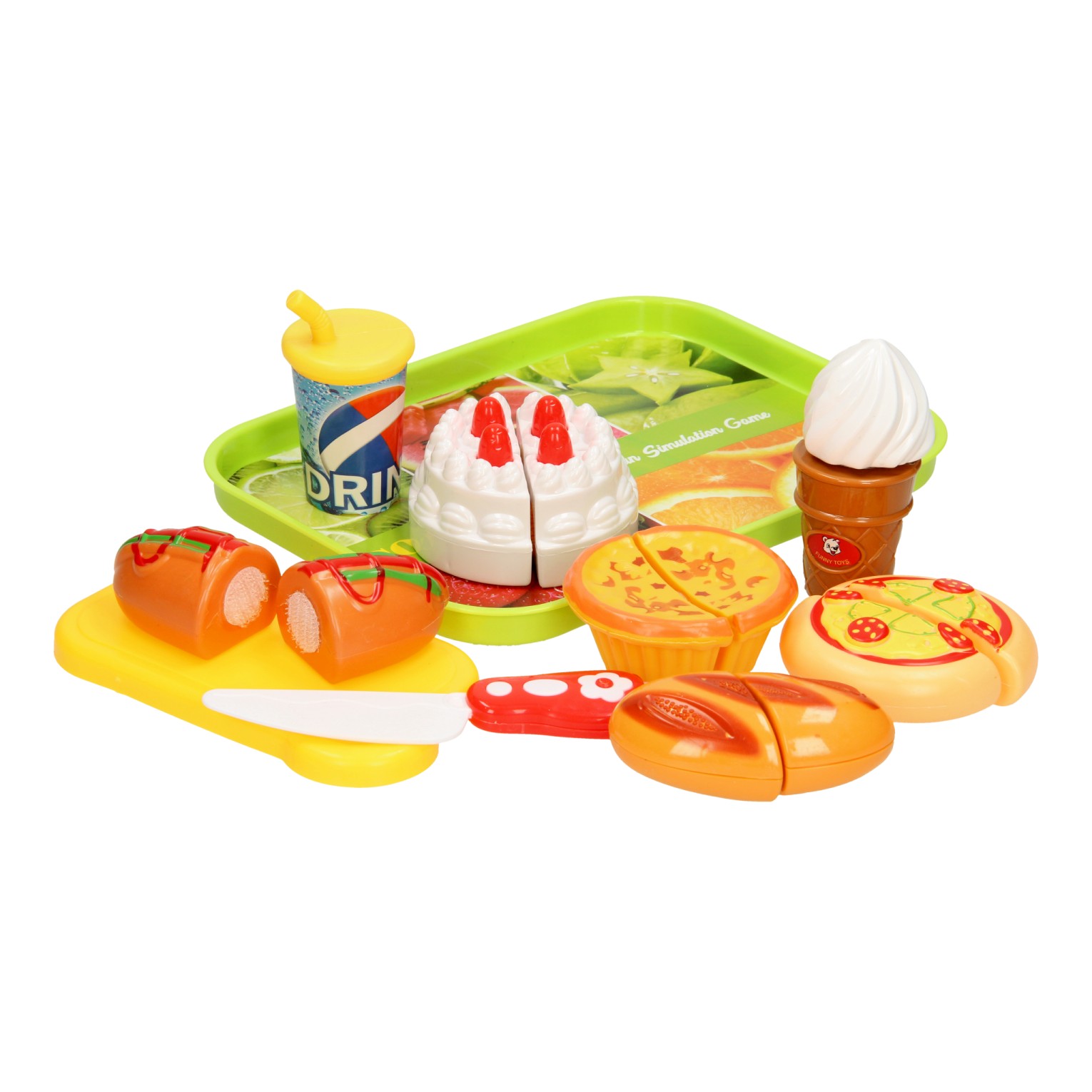 Cutting breakfast on Tray | Toys