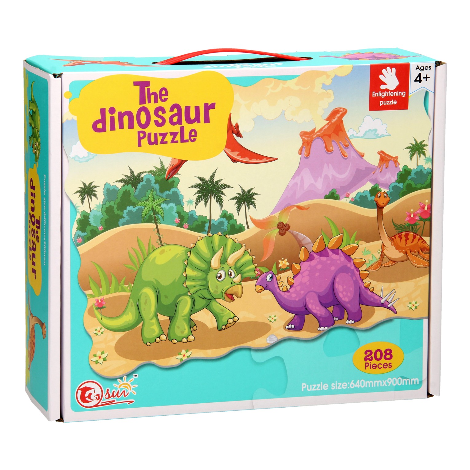 timer Riskeren Kleverig Dinosaurus Mega Puzzel, 208st. (90x64cm) | Thimble Toys